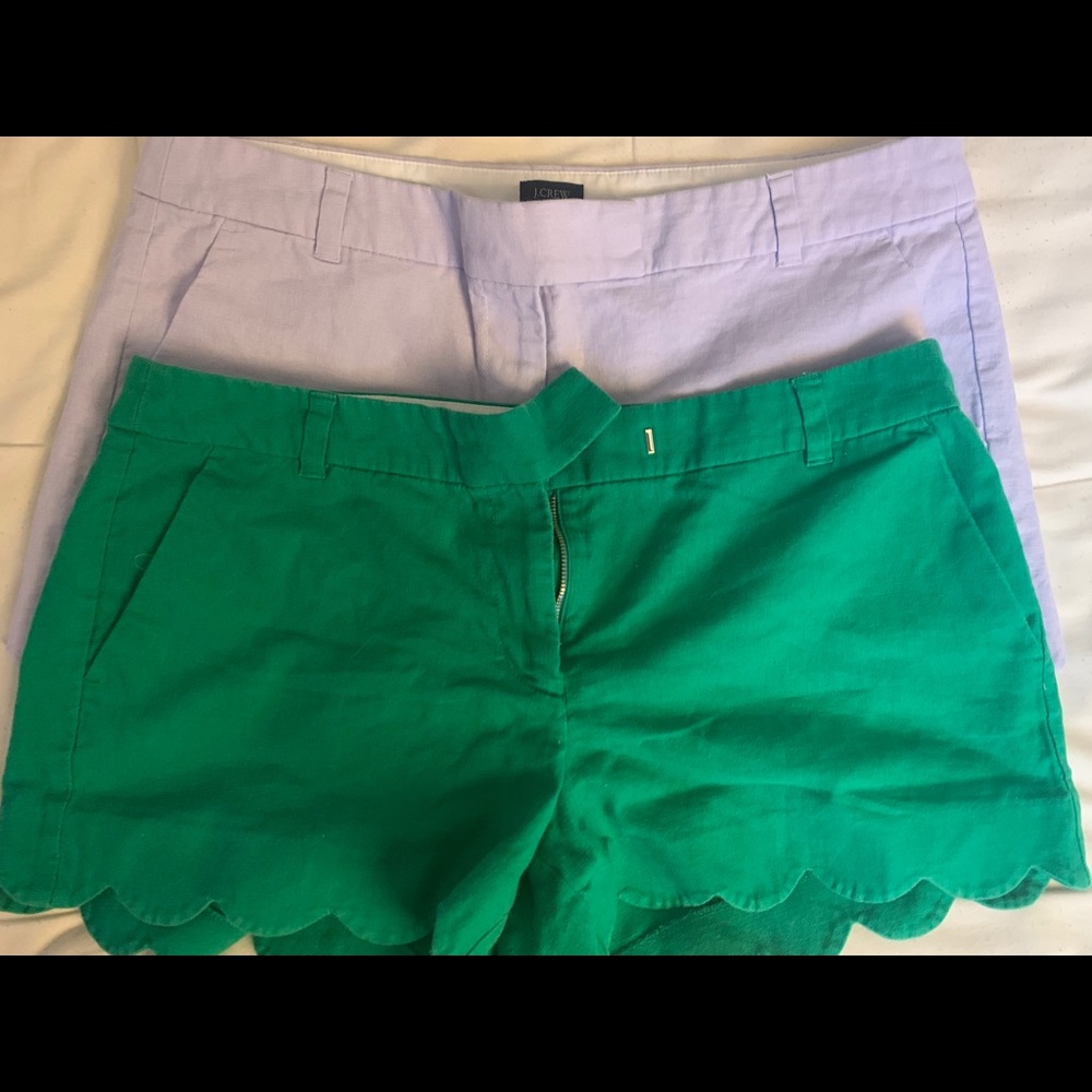 J Crew Scalloped Hem Shorts 4” inseam